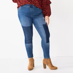 Plus Size Sonoma Goods For Life® Comfortable Favorite Mid-Rise Jeggings -Sonoma Goods For Life Sales 4916239 Patchwork