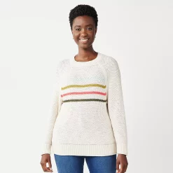 Women's Sonoma Goods For Life® All Over Stitch Crewneck Sweater 22 Women's Sonoma Goods For Life® All Over Stitch Crewneck Sweater -Sonoma Goods For Life Sales 4923526 Beige Stripe