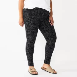 Plus Size Sonoma Goods For Life® Midrise Leggings -Sonoma Goods For Life Sales 4966829 Black Floral