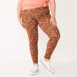 Plus Size Sonoma Goods For Life® Midrise Leggings -Sonoma Goods For Life Sales 4966829 Brown Floral