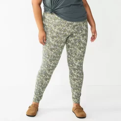 Plus Size Sonoma Goods For Life® Midrise Leggings -Sonoma Goods For Life Sales 4966829 Gray Floral