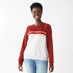 Women's Sonoma Goods For Life® Everyday Crewneck Sweatshirt -Sonoma Goods For Life Sales 4974237 Berry Colorblock