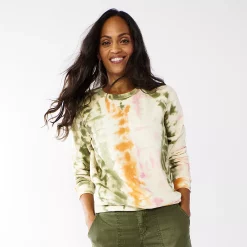 Women's Sonoma Goods For Life® Everyday Crewneck Sweatshirt -Sonoma Goods For Life Sales 4974237 Green Tie Dye