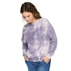 Women's Sonoma Goods For Life® Everyday Crewneck Sweatshirt -Sonoma Goods For Life Sales 4974237 Purple Dye Effect