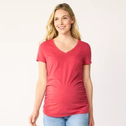 Maternity Sonoma Goods For Life® Essential V-Neck Tee -Sonoma Goods For Life Sales 4980526 Coral