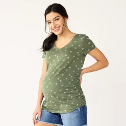Maternity Sonoma Goods For Life® Essential V-Neck Tee -Sonoma Goods For Life Sales 4980526 Olive Daisy