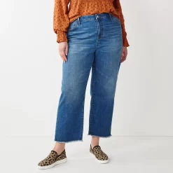 Plus Size Sonoma Goods For Life® Premium High-Waisted Straight-Leg Crop Jeans -Sonoma Goods For Life Sales 4990293 Baytree