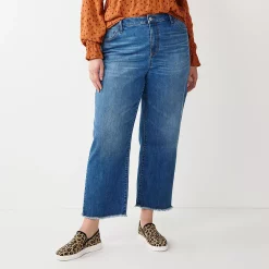 Plus Size Sonoma Goods For Life® Premium Curvy High-Waisted Straight-Leg Crop Jeans -Sonoma Goods For Life Sales 4990809 Baytree