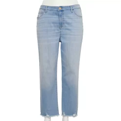 Plus Size Sonoma Goods For Life® Premium Curvy High-Waisted Straight-Leg Crop Jeans -Sonoma Goods For Life Sales 4990809 Belleview