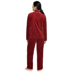 Women's Sonoma Goods For Life® Velour Long Sleeve Pajama Shirt & Pajama Pants Sleep Set -Sonoma Goods For Life Sales 5033010 ALT