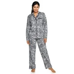 Women's Sonoma Goods For Life® Velour Long Sleeve Pajama Shirt & Pajama Pants Sleep Set -Sonoma Goods For Life Sales 5033010 Cheetah