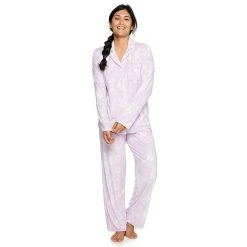 Women's Sonoma Goods For Life® Velour Long Sleeve Pajama Shirt & Pajama Pants Sleep Set -Sonoma Goods For Life Sales 5033010 Lavendar Tie Dye