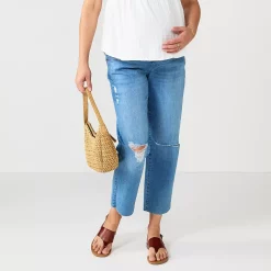 Maternity Sonoma Goods For Life® Over-The-Belly Cropped Straight-Leg Jeans 8 Maternity Sonoma Goods For Life® Over-The-Belly Cropped Straight-Leg Jeans -Sonoma Goods For Life Sales 5035940 Destructed Light Wash