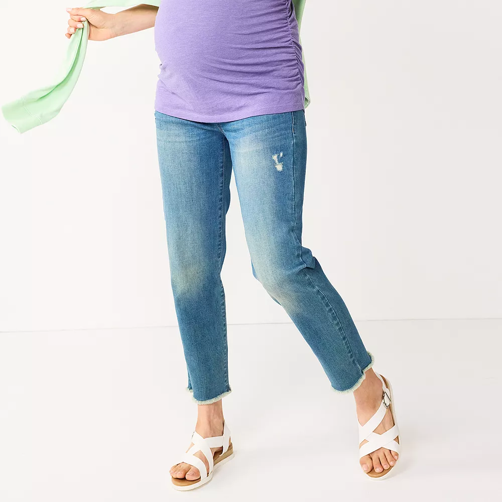 Maternity Sonoma Goods For Life® Over-The-Belly Cropped Straight-Leg Jeans 2 Maternity Sonoma Goods For Life® Over-The-Belly Cropped Straight-Leg Jeans - Image 2