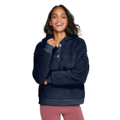 Women's Sonoma Goods For Life® Henley Sherpa Hoodie -Sonoma Goods For Life Sales 5092725 Navy