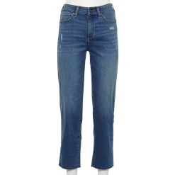 Petite Sonoma Goods For Life® High-Waisted Straight-Leg Crop Jeans -Sonoma Goods For Life Sales 5132570 Medium Wash