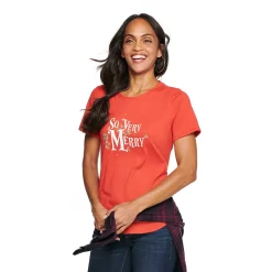Women's Sonoma Goods For Life® Short Sleeve Holiday Graphic Tee 27 Women's Sonoma Goods For Life® Short Sleeve Holiday Graphic Tee -Sonoma Goods For Life Sales 5180762 So Very Merry Red