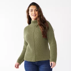 Women's Sonoma Goods For Life® Exposed Seaming Mockneck Sweater -Sonoma Goods For Life Sales 5195667 Olive Era