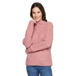 Women's Sonoma Goods For Life® Exposed Seaming Mockneck Sweater -Sonoma Goods For Life Sales 5195667 Peach Layer