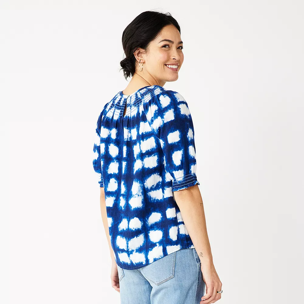 Women's Sonoma Goods For Life® Elbow Smock Neck Top 4 Women's Sonoma Goods For Life® Elbow Smock Neck Top - Image 4