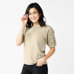 Women's Sonoma Goods For Life® Puff Sleeve Sweatshirt -Sonoma Goods For Life Sales 5237696 Cement Boardwalk