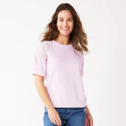 Women's Sonoma Goods For Life® Puff Sleeve Sweatshirt -Sonoma Goods For Life Sales 5237696 Daydream Purple