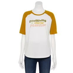 Women's Sonoma Goods For Life® Elbow Sleeve Baseball Graphic Tee -Sonoma Goods For Life Sales 5242399 Ivory Positivity