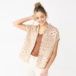 Women's Sonoma Goods For Life® Button-Front Shirt 39 Women's Sonoma Goods For Life® Button-Front Shirt -Sonoma Goods For Life Sales 5254682 Beige Brown Geo