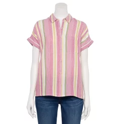 Women's Sonoma Goods For Life® Button-Front Shirt 31 Women's Sonoma Goods For Life® Button-Front Shirt -Sonoma Goods For Life Sales 5254682 Berry Stripe