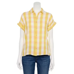 Women's Sonoma Goods For Life® Button-Front Shirt 24 Women's Sonoma Goods For Life® Button-Front Shirt -Sonoma Goods For Life Sales 5254682 Blush Gingham