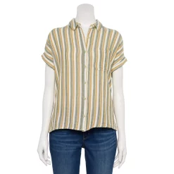 Women's Sonoma Goods For Life® Button-Front Shirt 29 Women's Sonoma Goods For Life® Button-Front Shirt -Sonoma Goods For Life Sales 5254682 Cream Olive Stripe