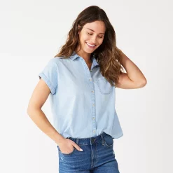 Women's Sonoma Goods For Life® Button-Front Shirt 26 Women's Sonoma Goods For Life® Button-Front Shirt -Sonoma Goods For Life Sales 5254682 Light Wash Chambray