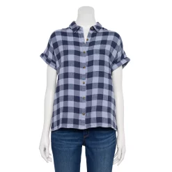 Women's Sonoma Goods For Life® Button-Front Shirt 27 Women's Sonoma Goods For Life® Button-Front Shirt -Sonoma Goods For Life Sales 5254682 Navy Blue Gingham