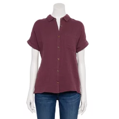 Women's Sonoma Goods For Life® Button-Front Shirt 35 Women's Sonoma Goods For Life® Button-Front Shirt -Sonoma Goods For Life Sales 5254682 Plum