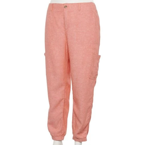 Plus Size Sonoma Goods For Life® Utility Jogger Pants -Sonoma Goods For Life Sales 5260111 Oak Orange Linen