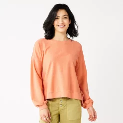 Women's Sonoma Goods For Life® Side Tie Sweatshirt -Sonoma Goods For Life Sales 5271671 Oak Orange