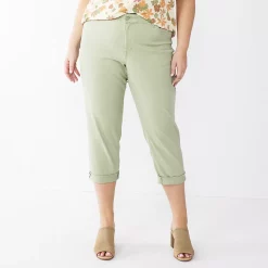 Plus Size Sonoma Goods For LifeĀ® Premium Rolled Girlfriend Jeans