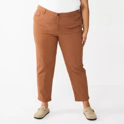 Plus Size Sonoma Goods For Life® Premium Rolled Girlfriend Jeans -Sonoma Goods For Life Sales 5272706 Puebla Brown