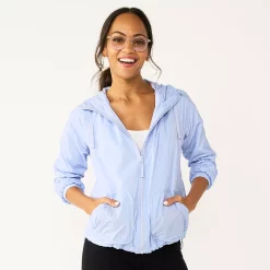 Women's Sonoma Goods For Life® Hooded Rain Jacket -Sonoma Goods For Life Sales 5302626 Light Purple Blue
