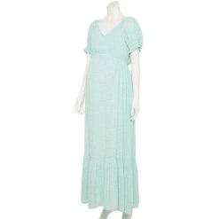 Maternity Sonoma Goods For Life® Smocked Sleeve Babydoll Maxi Dress -Sonoma Goods For Life Sales 5523595 Light Blue Floral