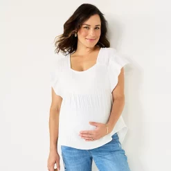Maternity Sonoma Goods For Life® Squareneck Ruffle Top 10 Maternity Sonoma Goods For Life® Squareneck Ruffle Top -Sonoma Goods For Life Sales 5525569 Vital White