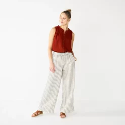 Women's Sonoma Goods For Life® Wide-Leg Linen Blend Pants 10 Women's Sonoma Goods For Life® Wide-Leg Linen Blend Pants -Sonoma Goods For Life Sales 5545402 Ivory Stripe