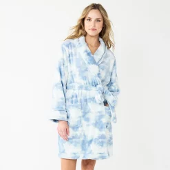 Women's Sonoma Goods For Life® Short Plush Robe -Sonoma Goods For Life Sales 5574694 Blue Dye Effect