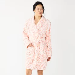 Women's Sonoma Goods For Life® Short Plush Robe -Sonoma Goods For Life Sales 5574694 Pink Animal