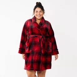 Plus Size Sonoma Goods For Life® Short Plush Robe -Sonoma Goods For Life Sales 5574695 Buffalo Check