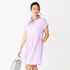 Women's Sonoma Goods For Life® Short Sleeve Popover Dress -Sonoma Goods For Life Sales 5578946 Purple