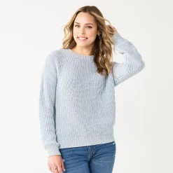 Women's Sonoma Goods For Life® Textured Drop-Shoulder Sweater -Sonoma Goods For Life Sales 5579623 Blue Marl
