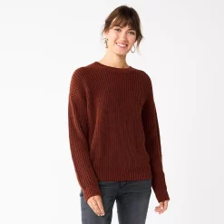 Women's Sonoma Goods For Life® Textured Drop-Shoulder Sweater -Sonoma Goods For Life Sales 5579623 Brown