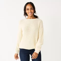Women's Sonoma Goods For Life® Textured Drop-Shoulder Sweater -Sonoma Goods For Life Sales 5579623 Cream