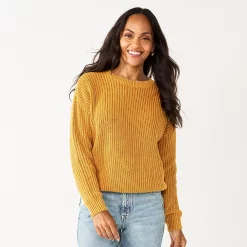 Women's Sonoma Goods For Life® Textured Drop-Shoulder Sweater -Sonoma Goods For Life Sales 5579623 Gold